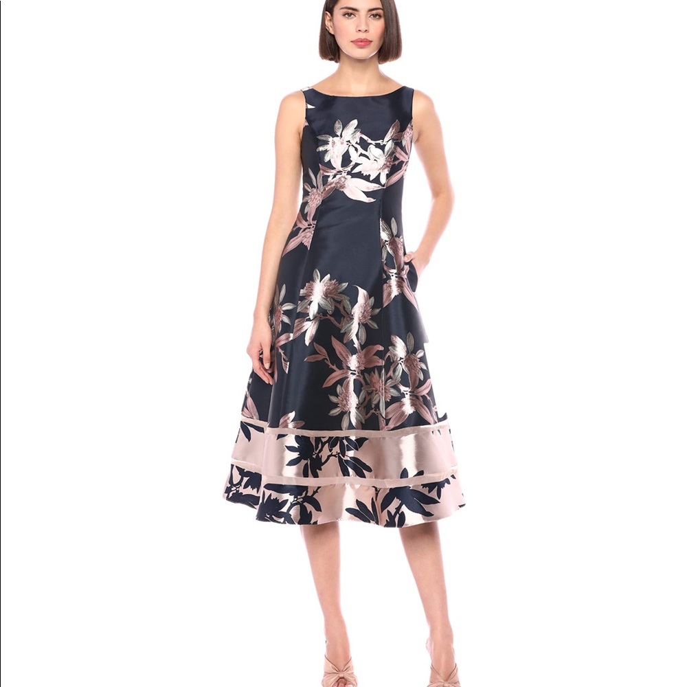 Adrianna Papell Navy/Pink formal/semi formal dress